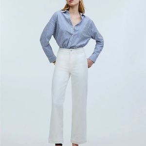 Madewell The perfect vintage wide leg crop jean. 31P. White.